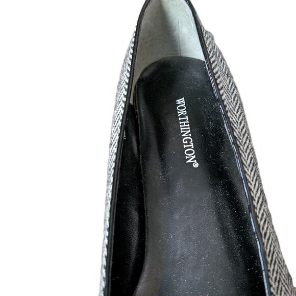 Vintage Worthington Herringbone Tweed Loafers, Block Heel 90's Classic Sz. 10 - Picture 7 of 9